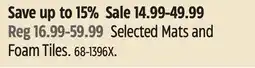 Canadian Tire For Living Selected Mats and Foam Tiles offer