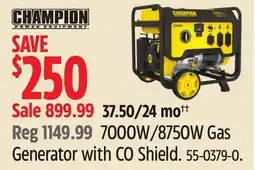 Canadian Tire Champion 7000W/8750W Gas Generator with CO Shield offer