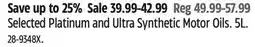 Canadian Tire Pennzoil Selected Platinum and Ultra Synthetic Motor Oils offer
