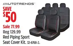 Canadian Tire Autotrends Red Piping Sport Seat Cover Kit offer