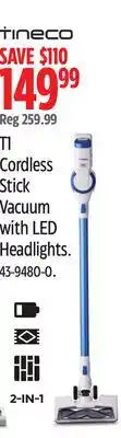 Canadian Tire T1 Cordless Stick Vacuum with LED Headlights offer