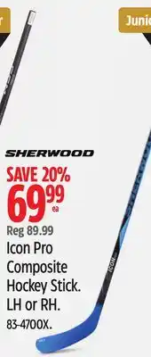 Canadian Tire Sherwood Icon Pro Composite Hockey Stick. LH or RH offer