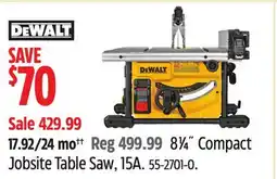 Canadian Tire DEWALT Compact Jobsite Table Saw, 15A offer
