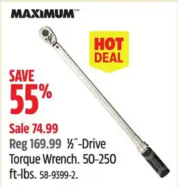 Canadian Tire MAXIMUM 1⁄2˝-Drive Torque Wrench offer