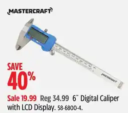 Canadian Tire Mastercraft 6˝ Digital Caliper with LCD Display offer