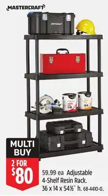 Canadian Tire Adjustable 4-Shelf Resin Rack. 36 x 14 x 541⁄2˝ h offer