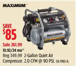 Canadian Tire Maximum 2-Gallon Quiet Air Compressor offer