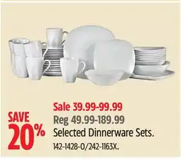 Canadian Tire Canvas Selected Dinnerware Sets offer