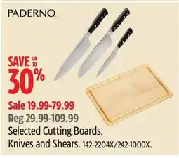 Canadian Tire Selected PADERNO Cutting Boards, Knives and Shears offer