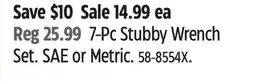 Canadian Tire 7-Pc Stubby Wrench Set offer