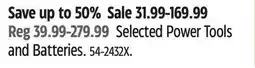 Canadian Tire Selected Mastercraft Power Tools and Batteries offer