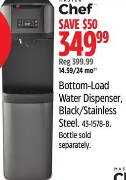 Canadian Tire Master Chef Bottom-Load Water Dispenser, Black/Stainless Steel offer