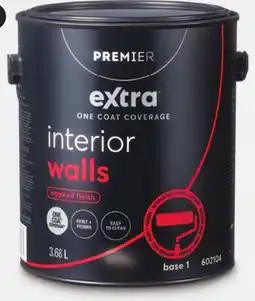 Canadian Tire Premier Extra Interior Paint + Primer. Selected finishes. 3.78L offer