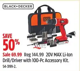 Canadian Tire 20V MAX Li-Ion Drill/Driver with 100-Pc Accessory Kit offer