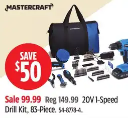 Canadian Tire 20V 1-Speed Drill Kit, 83-Piece offer