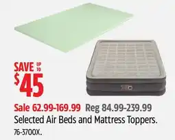 Canadian Tire Selected Air Beds and Mattress Toppers offer