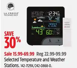 Canadian Tire La-crosse Selected Temperature and Weather Stations offer