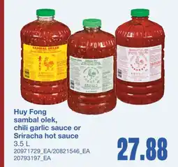 Wholesale Club SAMBAL OLEK, CHILI GARLIC SAUCE OR SRIRACHA HOT SAUCE offer