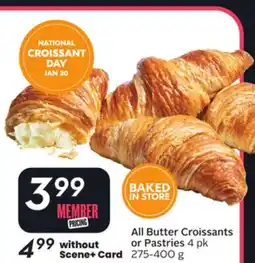 Sobeys All Butter Croissants or Pastries offer