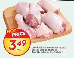 Sobeys Fresh AIR-CHILLED Bone-In Chicken Thighs or Drumsticks offer