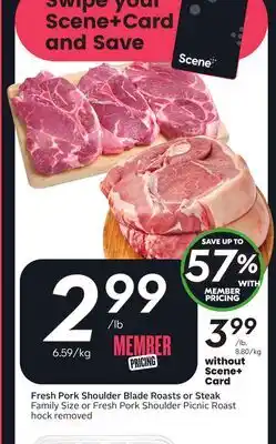 Sobeys Fresh Pork Shoulder Blade Roasts or Steak offer