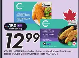Sobeys Breaded or Battered Haddock or Pan Seared Haddock, Cod, Sole or Salmon Fillets offer