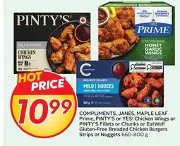 Sobeys Wings or Fillets or Chunks or EatWell Gluten-Free Breaded Chicken Burgers Strips or Nuggets offer