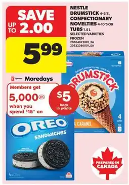 Real Canadian Superstore NESTLE DRUMSTICK, 4-6' S, CONFECTIONARY NOVELTIES, 4-10' S OR TUBS offer