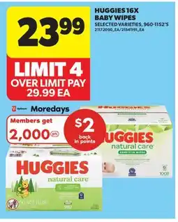 Real Canadian Superstore HUGGIES 16X BABY WIPES, 960-1152'S offer