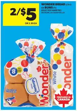 Real Canadian Superstore WONDER BREAD 570 G OR BUNS 8' S offer