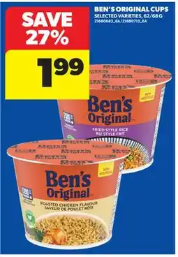 Real Canadian Superstore BEN'S ORIGINAL CUPS, 62/68 G offer