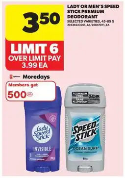 Real Canadian Superstore LADY OR MEN'S SPEED STICK PREMIUM DEODORANT offer