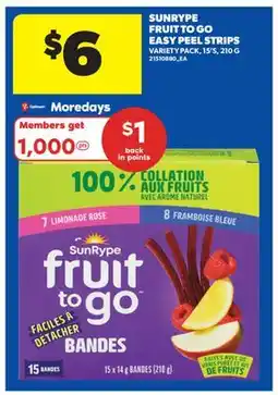 Real Canadian Superstore SUNRYPE FRUIT TO GO EASY PEEL STRIPS, 15' S offer