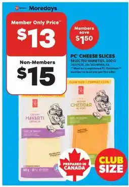 Real Canadian Superstore PC CHEESE SLICES offer