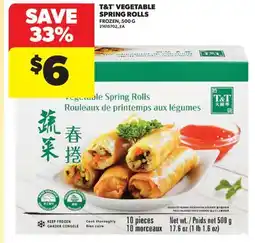 Real Canadian Superstore T & T VEGETABLE SPRING ROLLS offer