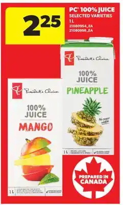 Real Canadian Superstore PC 100% JUICE offer