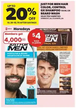 Real Canadian Superstore JUST FOR MEN HAIR COLOR, CONTROL GX SHAMPOO 118 ML OR BEARD WASH offer