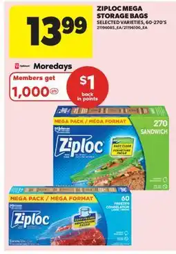 Real Canadian Superstore ZIPLOC MEGA STORAGE BAGS, 60-270' S offer