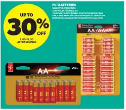 Real Canadian Superstore PC BATTERIES offer