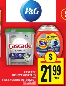 Food Basics CASCADE DISHWASHER TABS OR TIDE LAUNDRY DETERGENT offer