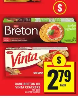 Food Basics DARE BRETON OR VINTA CRACKERS offer