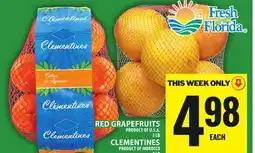 Food Basics RED GRAPEFRUITS OR CLEMENTINES offer