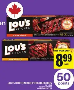 Food Basics LOU'S KITCHEN BBQ PORK BACK RIBS offer
