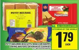 Food Basics PETIT BEURRE BISCUITS, KRAS OR HAPPY SWING WAFERS OR KRAKUS COOKIES offer