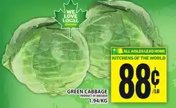Food Basics GREEN CABBAGE offer