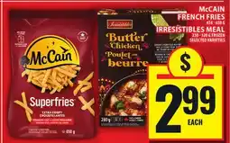 Food Basics McCAIN FRENCH FRIES OR IRRESISTIBLES MEAL offer