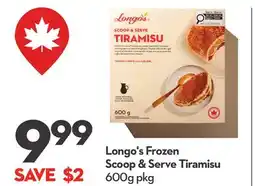 Longo's Frozen Scoop & Serve Tiramisu offer