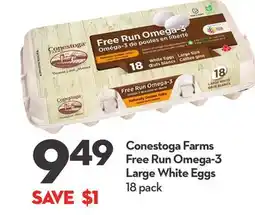 Longo's Conestoga Farms Free Run Omega-3 Large White Eggs offer