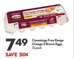 Longo's Conestoga Free Range Omega-3 Brown Eggs offer