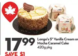 Longo's 5 Vanilla Cream or Mocha Caramel Cake offer